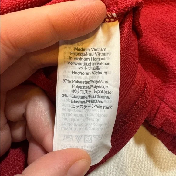 Madewell Texture & Thread Red V-Neck Wrap Blouse - Picture 7 of 11